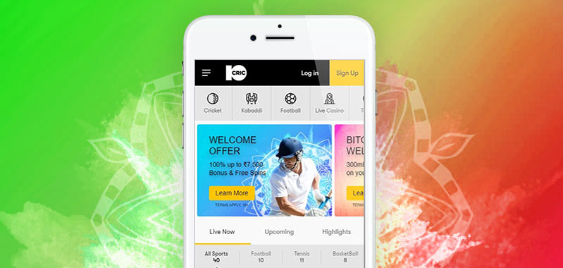 10CRIC mobile app for betting in India.